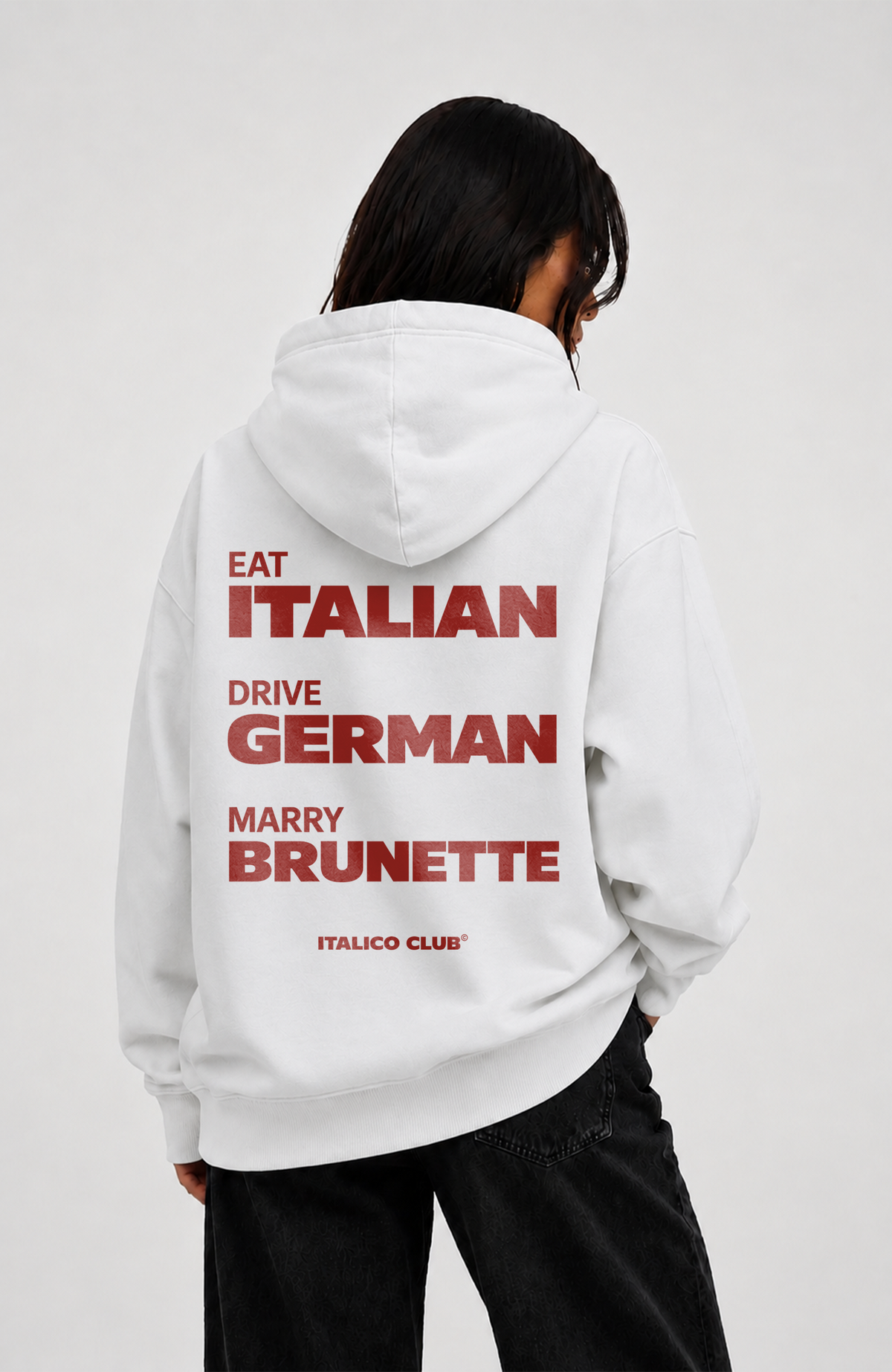 Eat drive marry italian Oversized hoodie