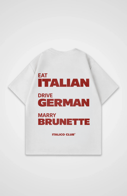 Eat drive marry italian Oversized shirt