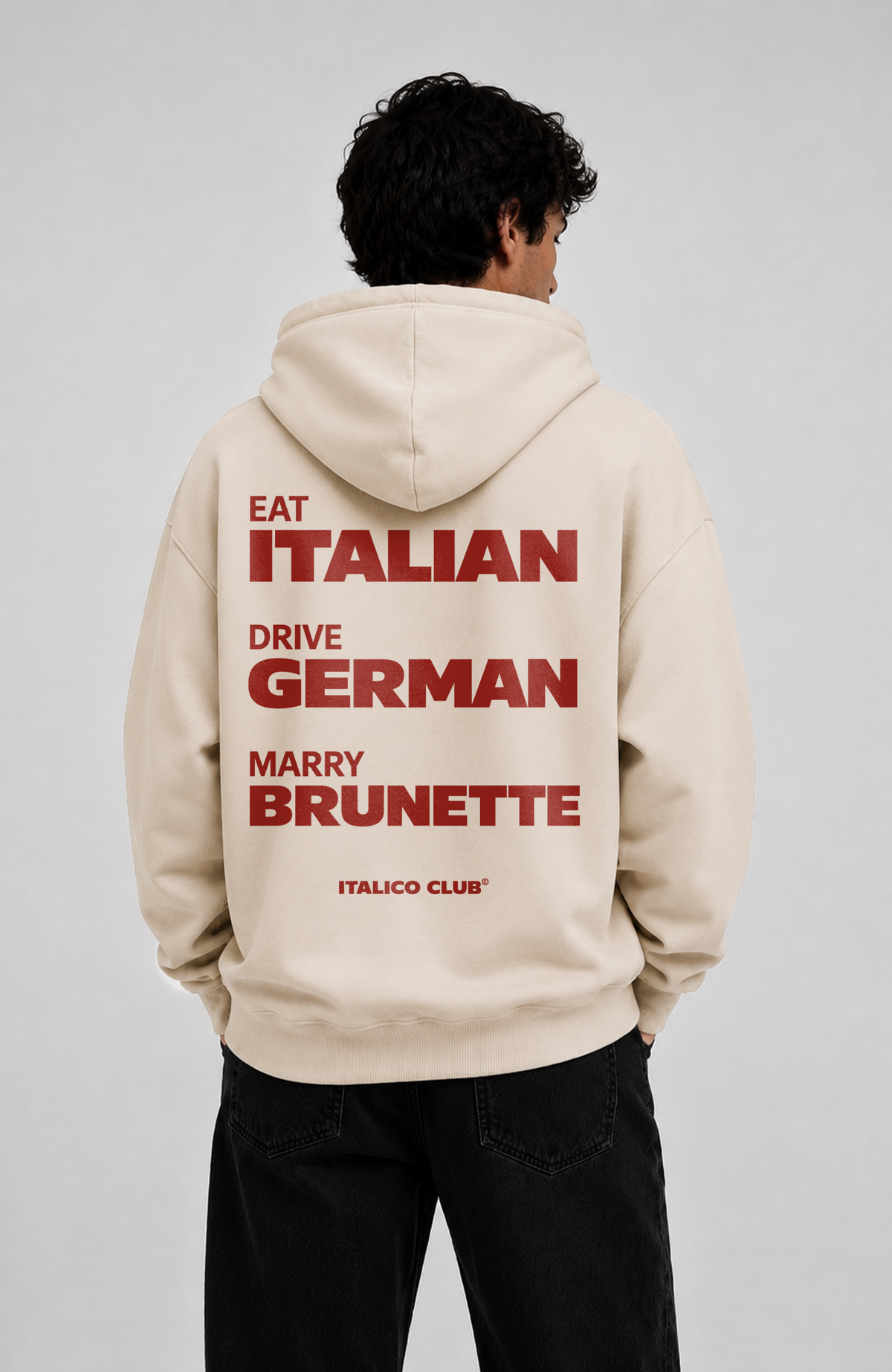 Eat drive marry italian Oversized hoodie