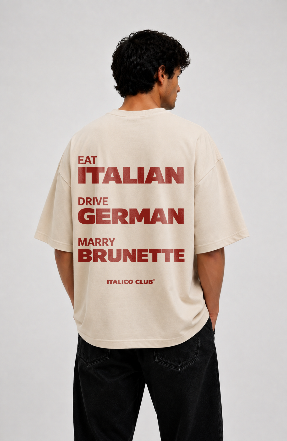 Eat drive marry italian Oversized shirt