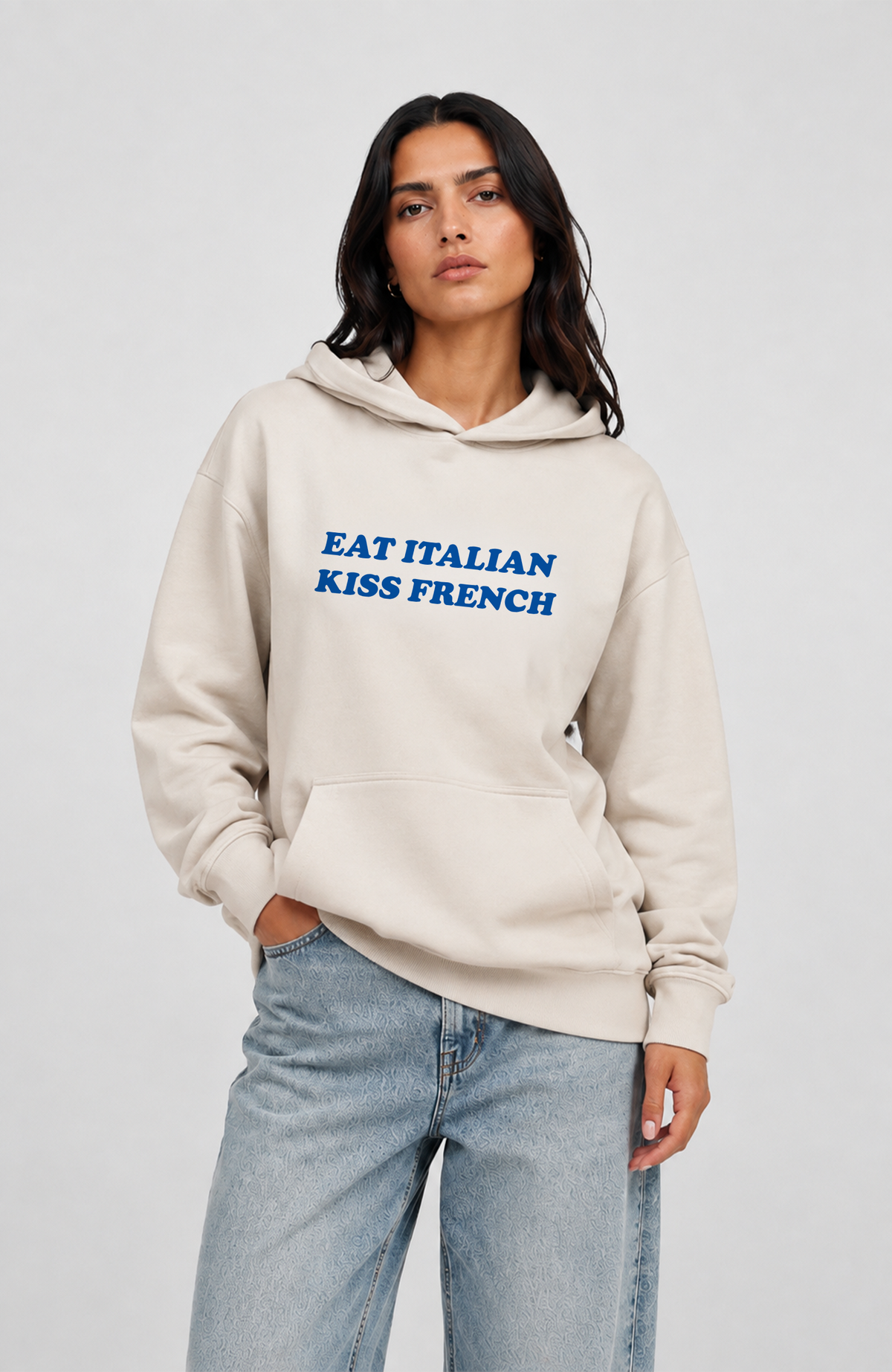 Eat italian, kiss french Oversized hoodie