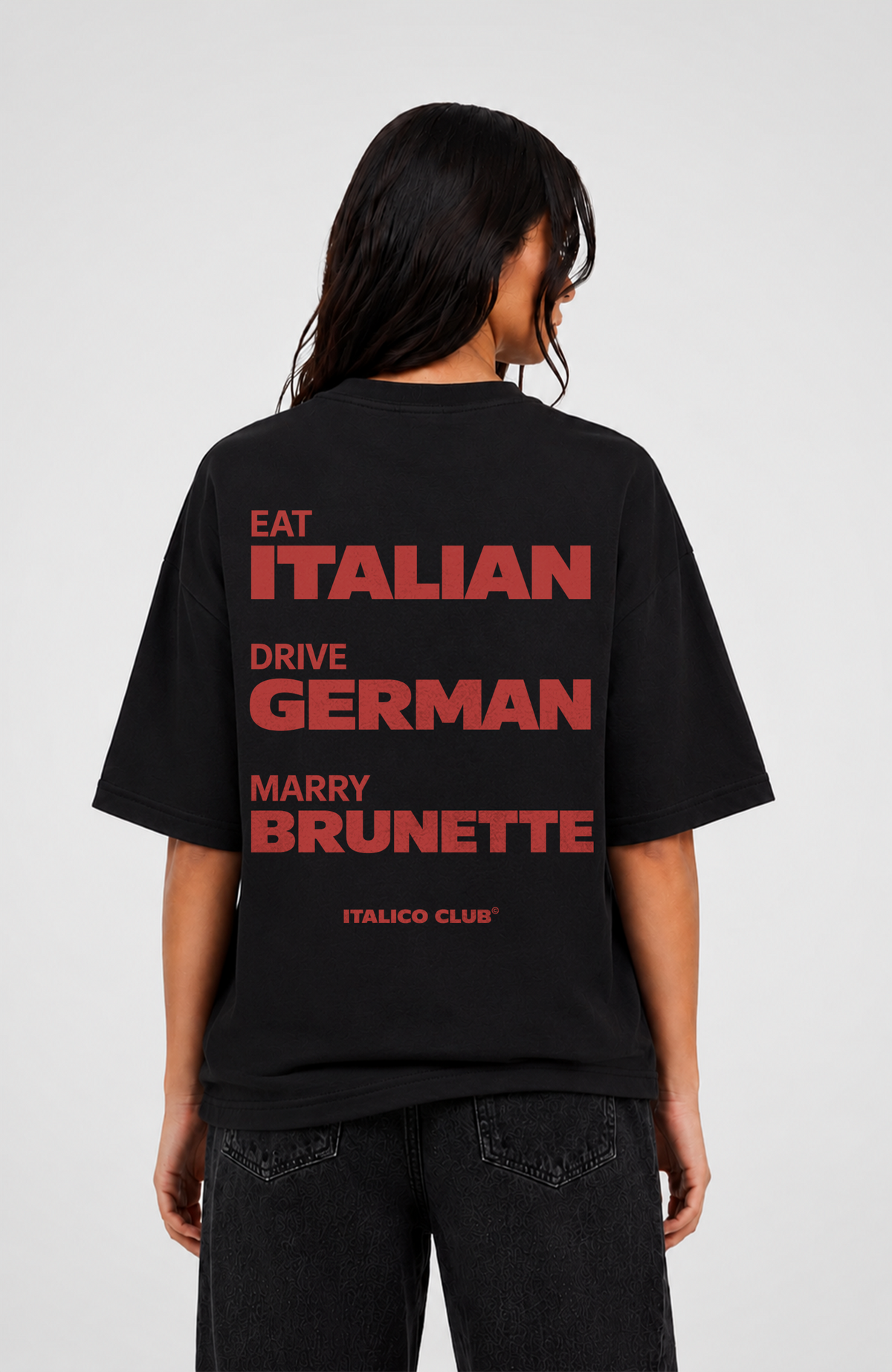 Eat drive marry italian Oversized shirt
