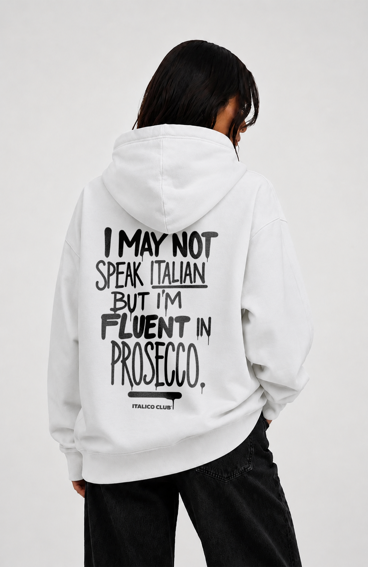 Fluent in prosecco Oversized hoodie